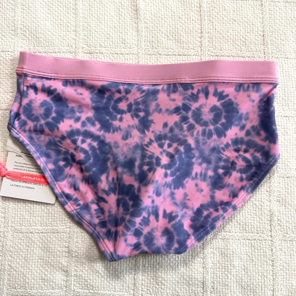 Athleta Girl Free Spirit Bikini Bottom XL 14 Pink Purple Tie‎ Dye Swim NWT Beach